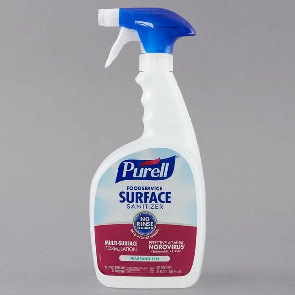 PURELL® Purell 3341-03 1 Qt. / 32 Oz. Fragrance Free Foodservice Surface Sanitizer - 3/Case 2 PURELL® Purell 3341-03 1 Qt. / 32 Oz. Fragrance Free Foodservice Surface Sanitizer - 3/Case - Image 2