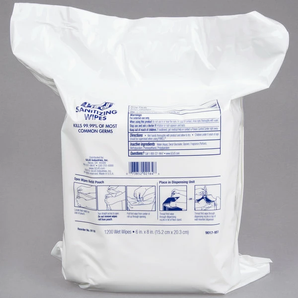 Purell® 9118-02 Hand Sanitizing Wipes, 1200 Count Refill Bag 2 Purell® 9118-02 Hand Sanitizing Wipes, 1200 Count Refill Bag - Image 2