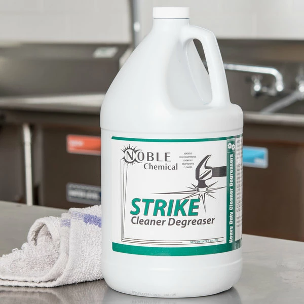 Noble Chemical 1 Gallon / 128 Oz. Strike All Purpose Cleaner Degreaser - 4/Case 1 Noble Chemical 1 Gallon / 128 Oz. Strike All Purpose Cleaner Degreaser - 4/Case