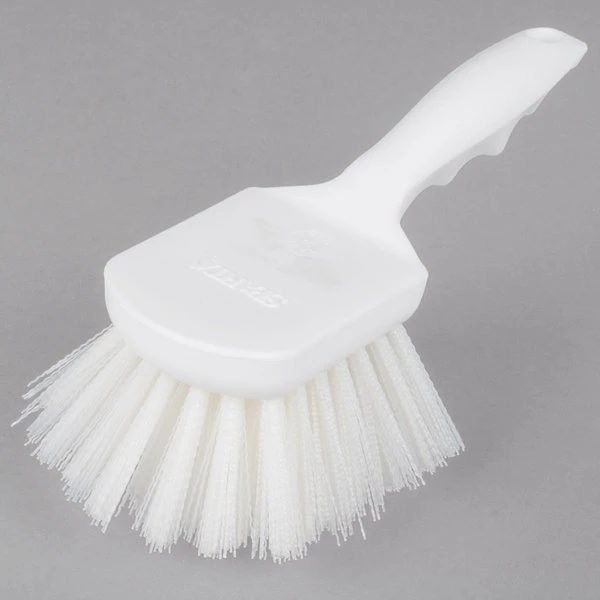 Carlisle 40541EC02 Sparta Spectrum 8" White General Clean Up / Pot Scrub Brush 2 Carlisle 40541EC02 Sparta Spectrum 8" White General Clean Up / Pot Scrub Brush - Image 2