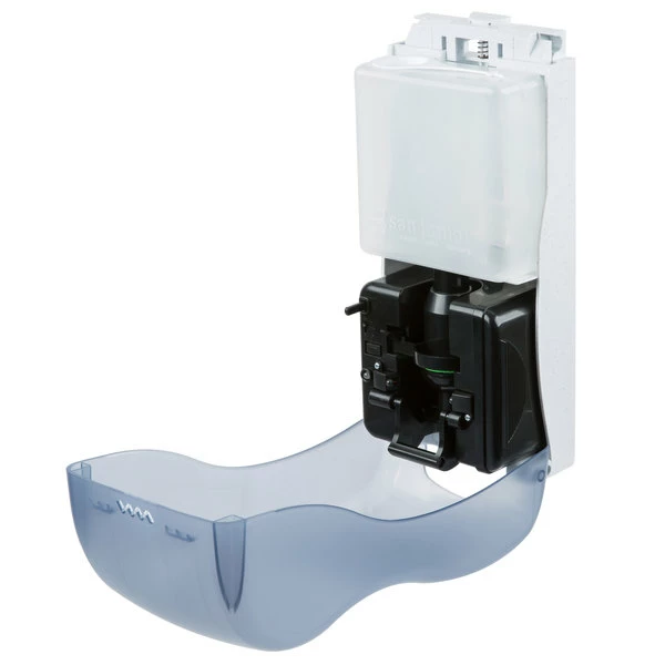 San Jamar SH900TBL Rely Arctic Blue Hybrid Touchless Soap, Sanitizer, And Lotion Dispenser - 5 1/2" X 4" X 12" 5 San Jamar SH900TBL Rely Arctic Blue Hybrid Touchless Soap, Sanitizer, And Lotion Dispenser - 5 1/2" X 4" X 12" - Image 5
