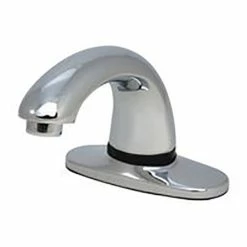 Rubbermaid 1782742 Milano Chrome Single Hole Deck Mounted Hands-Free Sensor Faucet With 3 3/4" Spout, Mixing Valve, And Supply Hoses