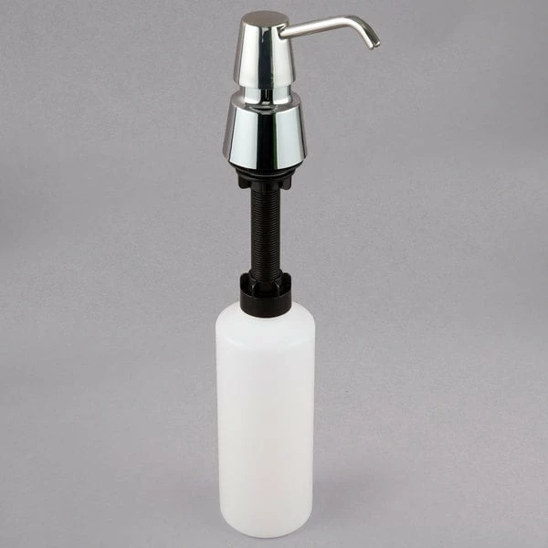 Bobrick B-823 Chrome Counter Mount Push Button Foaming Soap Dispenser 1 Bobrick B-823 Chrome Counter Mount Push Button Foaming Soap Dispenser