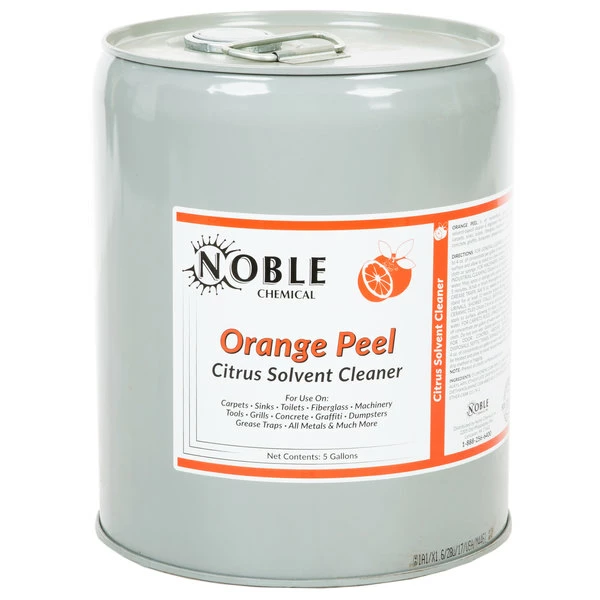 Noble Chemical 5 Gallon / 640 Oz. Orange Peel Citrus Solvent Cleaner 2 Noble Chemical 5 Gallon / 640 Oz. Orange Peel Citrus Solvent Cleaner - Image 2