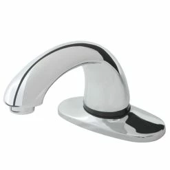 Rubbermaid 1782743 Milano Chrome 4" Center Set Deck Mounted Hands-Free Sensor Faucet With 3 3/4" Spout, Mixing Valve, And Supply Hoses