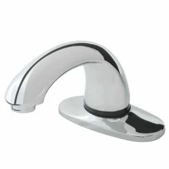 Rubbermaid 1782744 Milano Chrome 8" Center Set Deck Mounted Hands-Free Sensor Faucet With 3 3/4" Spout, Mixing Valve, And Supply Hoses