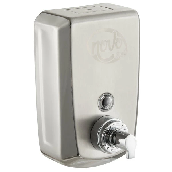 Novo By Noble Chemical Novo 40 Oz. Stainless Steel Surface Mounted Foaming Soap / Sanitizer Dispenser 2 Novo By Noble Chemical Novo 40 Oz. Stainless Steel Surface Mounted Foaming Soap / Sanitizer Dispenser - Image 2