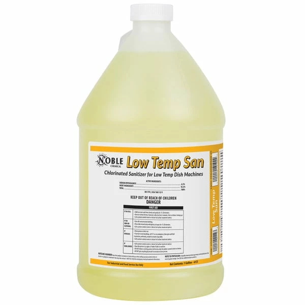 Noble Chemical 1 Gallon / 128 Oz. Low Temp Dish Washing Machine Sanitizer - 4/Case 2 Noble Chemical 1 Gallon / 128 Oz. Low Temp Dish Washing Machine Sanitizer - 4/Case - Image 2