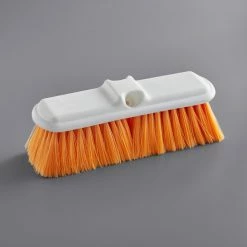 Carlisle 4005024 Sparta Flo Thru 9 1/2" Orange Flagged Vehicle And Wall Cleaning Brush