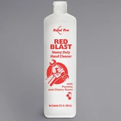 Kutol Pro 7784 Red Blast Cherry Scented Heavy-Duty Hand Cleaner With Pumice 22 Oz. Squeeze Bottle - 12/Case