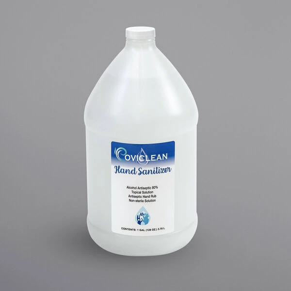 Covi Clean 80055 CoviSan 1 Gallon Jug Liquid Hand Sanitizer With Pump - 4/Case 1 Covi Clean 80055 CoviSan 1 Gallon Jug Liquid Hand Sanitizer With Pump - 4/Case