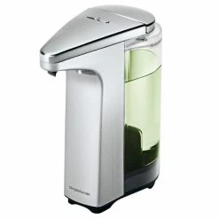 Simplehuman ST1023 8 Oz. Brushed Nickel Soap / Sanitizer Dispenser With Touchless Sensor Pump And Soap Sample