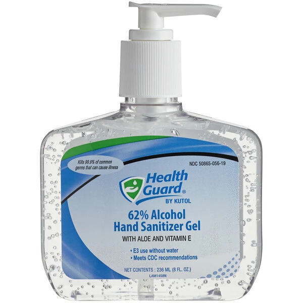 Kutol 5619 Health Guard 8 Oz. Dye And Fragrance Free 62% Alcohol Instant Hand Sanitizer Gel 2 Kutol 5619 Health Guard 8 Oz. Dye And Fragrance Free 62% Alcohol Instant Hand Sanitizer Gel - Image 2