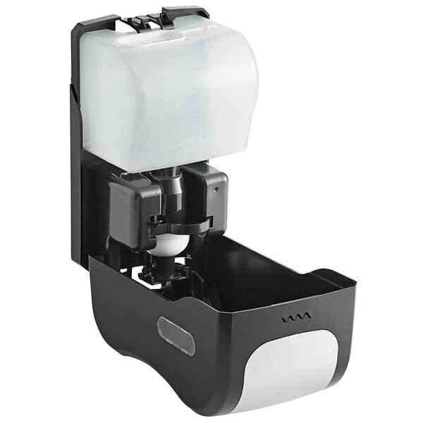 San Jamar SF970BKSS Summit Rely Black Manual Foam Hand Soap And Sanitizer Dispenser - 5 3/16" X 4" X 8 7/8" 5 San Jamar SF970BKSS Summit Rely Black Manual Foam Hand Soap And Sanitizer Dispenser - 5 3/16" X 4" X 8 7/8" - Image 5