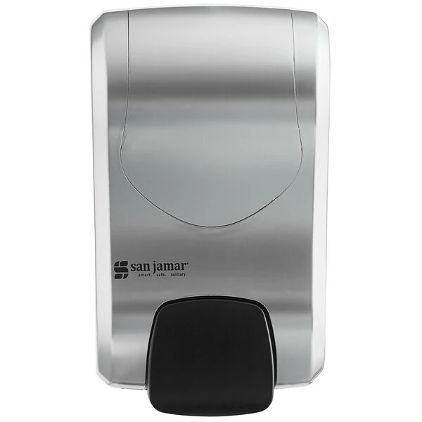 San Jamar SF970SS Summit Rely Silver Manual Foam Hand Soap And Sanitizer Dispenser - 5 3/16" X 4" X 8 7/8" 4 San Jamar SF970SS Summit Rely Silver Manual Foam Hand Soap And Sanitizer Dispenser - 5 3/16" X 4" X 8 7/8" - Image 4
