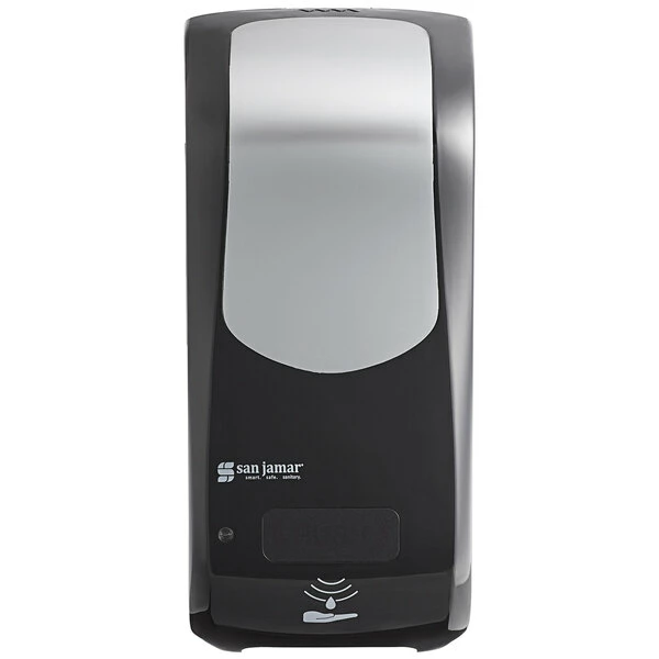 San Jamar SHF970BKSS Summit Rely Black Hybrid Automatic Foam Hand Soap And Sanitizer Dispenser - 5 1/2" X 4" X 12" 4 San Jamar SHF970BKSS Summit Rely Black Hybrid Automatic Foam Hand Soap And Sanitizer Dispenser - 5 1/2" X 4" X 12" - Image 4