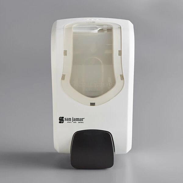 San Jamar SF970WHCL Summit Rely White Manual Foam Hand Soap And Sanitizer Dispenser - 5 3/16" X 4" X 8 7/8" 3 San Jamar SF970WHCL Summit Rely White Manual Foam Hand Soap And Sanitizer Dispenser - 5 3/16" X 4" X 8 7/8" - Image 3