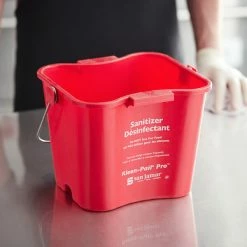 San Jamar KPP256RD 8 Qt. Red Sanitizing Kleen-Pail Pro Bucket