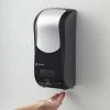 San Jamar SHF970BKSS Summit Rely Black Hybrid Automatic Foam Hand Soap And Sanitizer Dispenser - 5 1/2" X 4" X 12"
