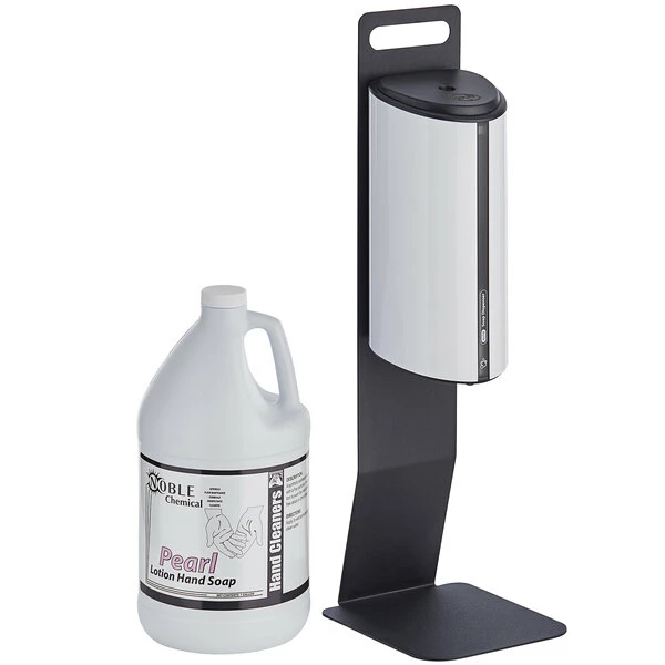 Lavex Janitorial White Metal Table Top Automatic Liquid Soap Dispensing Station 2 Lavex Janitorial White Metal Table Top Automatic Liquid Soap Dispensing Station - Image 2