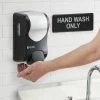 San Jamar S970BKSS Summit Rely Black Manual Hand Soap, Sanitizer, And Lotion Dispenser - 5 3/16" X 4" X 8 7/8" -GOJO Sale Online 2140521