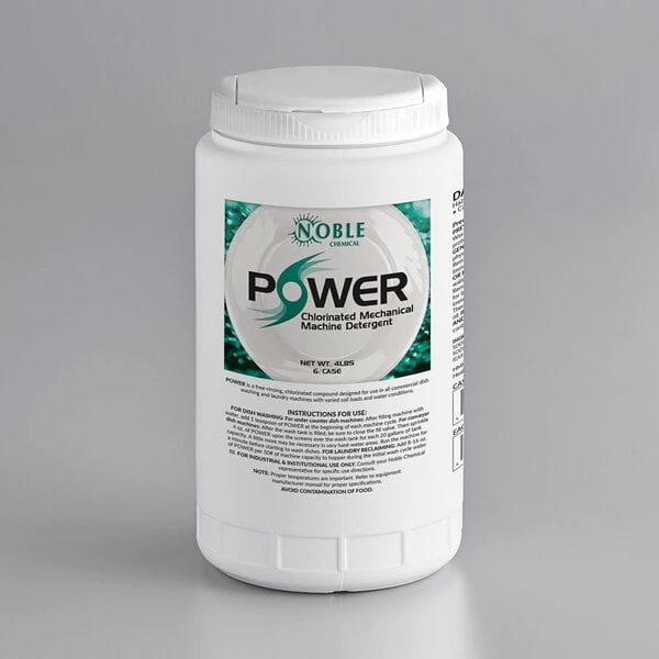 Noble Chemical 4 Lb. / 64 Oz. Power Machine Dishwasher Lb. / Laundry Detergent - 6/Case 2 Noble Chemical 4 Lb. / 64 Oz. Power Machine Dishwasher Lb. / Laundry Detergent - 6/Case - Image 2