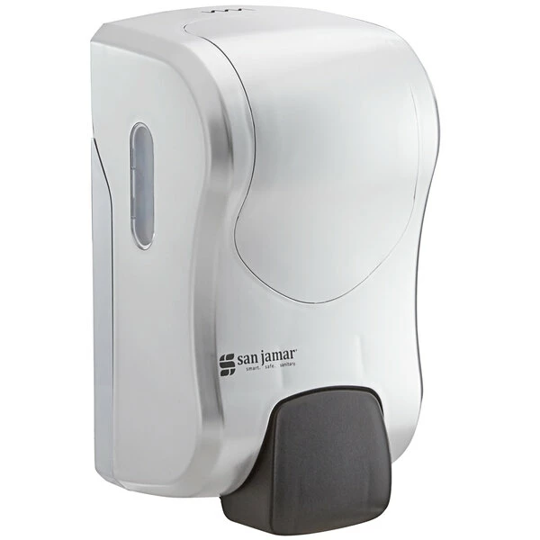 San Jamar S970SS Summit Rely Silver Manual Hand Soap, Sanitizer, And Lotion Dispenser - 5 3/16" X 4" X 8 7/8" 2 San Jamar S970SS Summit Rely Silver Manual Hand Soap, Sanitizer, And Lotion Dispenser - 5 3/16" X 4" X 8 7/8" - Image 2