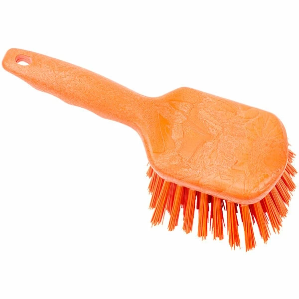 Carlisle 40541EC24 Sparta Spectrum 8" Orange General Clean Up / Pot Scrub Brush 3 Carlisle 40541EC24 Sparta Spectrum 8" Orange General Clean Up / Pot Scrub Brush - Image 3