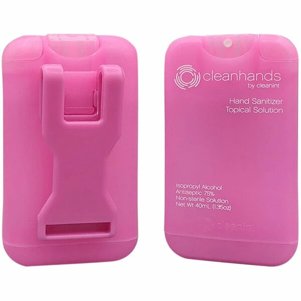 Cleanint, LLC Cleanint Cleanhands CH02RET-PNK Pink Clip-On Hand Sanitizer Dispenser - 2/Pack 1 Cleanint, LLC Cleanint Cleanhands CH02RET-PNK Pink Clip-On Hand Sanitizer Dispenser - 2/Pack