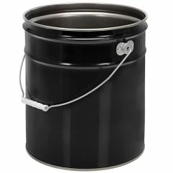Vestil Manufacturing Co Vestil PAIL-STL-RI-UN 5 Gallon Black Steel Pail