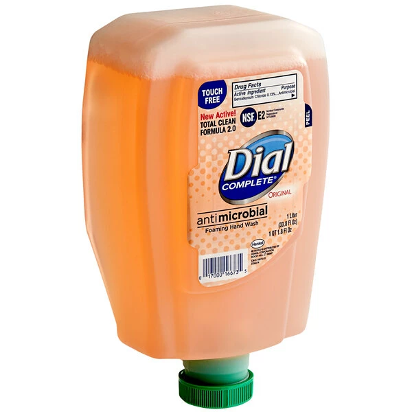 Dial® Dial DIA16674 Complete Original Antibacterial 1 Liter Foaming Hand Wash FIT Universal Touch-Free Refill 2 Dial® Dial DIA16674 Complete Original Antibacterial 1 Liter Foaming Hand Wash FIT Universal Touch-Free Refill - Image 2