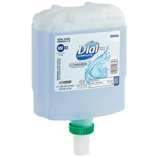Dial® Dial DIA19690 Complete 1700 Universal Manual 1.7 Liter Spring Water Antibacterial Foaming Hand Soap Refill 2 Dial® Dial DIA19690 Complete 1700 Universal Manual 1.7 Liter Spring Water Antibacterial Foaming Hand Soap Refill - Image 2