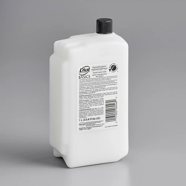Dial® Dial DIA06046 Basics Hypoallergenic 1 Liter Liquid Hand Soap Refill 2 Dial® Dial DIA06046 Basics Hypoallergenic 1 Liter Liquid Hand Soap Refill - Image 2