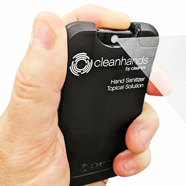 Cleanint, LLC Cleanint Cleanhands CH02RET-BLK Black Clip-On Hand Sanitizer Dispenser - 2/Pack 3 Cleanint, LLC Cleanint Cleanhands CH02RET-BLK Black Clip-On Hand Sanitizer Dispenser - 2/Pack - Image 3