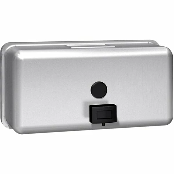 American Specialties, Inc. 10-0345 Stainless Steel Surface-Mounted Horizontal Liquid Soap Dispenser 1 American Specialties, Inc. 10-0345 Stainless Steel Surface-Mounted Horizontal Liquid Soap Dispenser
