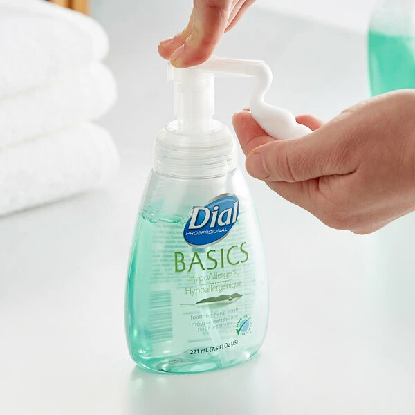 Dial® Dial DIA06042 Professional Basics 7.5 Oz. Hypoallergenic Foaming Hand Wash - 8/Case 1 Dial® Dial DIA06042 Professional Basics 7.5 Oz. Hypoallergenic Foaming Hand Wash - 8/Case