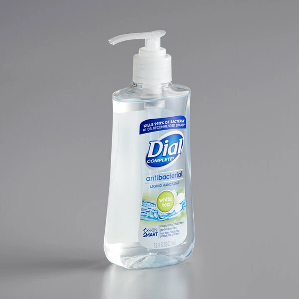 Dial® Dial DIA02660 Complete 7.5 Oz. White Tea And Vitamin E Antibacterial Liquid Hand Soap 2 Dial® Dial DIA02660 Complete 7.5 Oz. White Tea And Vitamin E Antibacterial Liquid Hand Soap - Image 2