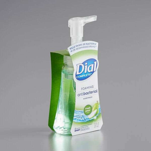 Dial® Dial DIA02934 Complete 7.5 Oz. Fresh Pear Antibacterial Foaming Hand Wash - 8/Case 2 Dial® Dial DIA02934 Complete 7.5 Oz. Fresh Pear Antibacterial Foaming Hand Wash - 8/Case - Image 2