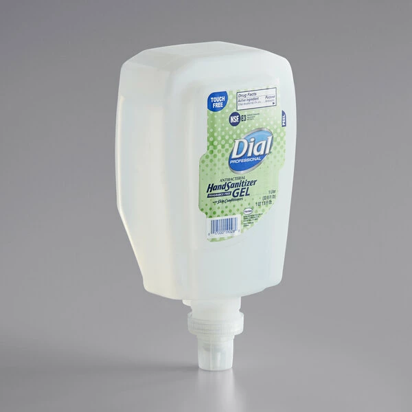 Dial® Dial DIA19029 FIT Universal Touch-Free Antibacterial 1 Liter Gel Hand Sanitizer Refill - 3/Case 2 Dial® Dial DIA19029 FIT Universal Touch-Free Antibacterial 1 Liter Gel Hand Sanitizer Refill - 3/Case - Image 2