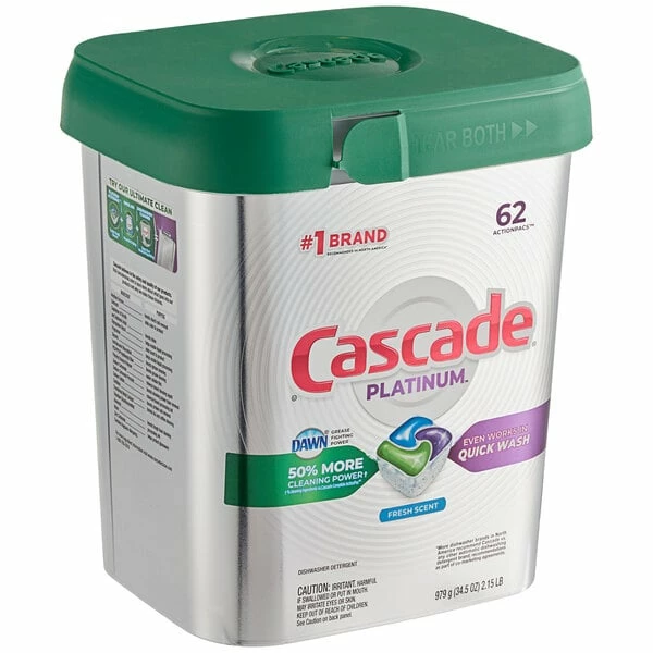 Cascade 97726 Platinum ActionPacs Fresh Scent Automatic Dishwasher Detergent Pod 62 Count 1 Cascade 97726 Platinum ActionPacs Fresh Scent Automatic Dishwasher Detergent Pod 62 Count
