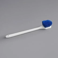 Lavex Janitorial 20" Blue Polyester Floating Utility / Pot Scrub Brush