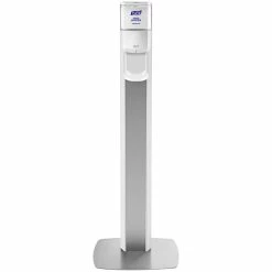 Purell® 7306-DS-SLV Messenger™ ES6 1200 ML White Automatic Hand Sanitizer Dispenser With Silver Panel Floor Stand