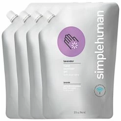 Simplehuman CT1086 32 Fl. Oz. Lavender Scented Gel Hand Sanitizer Refill Pouch - 4/Case
