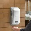 San Jamar SH970SS Summit Rely Silver Hybrid Automatic Hand Soap, Sanitizer, And Lotion Dispenser - 5 1/2" X 4" X 12" -GOJO Sale Online 2378157