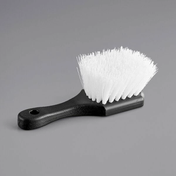Choice 8" Black Polypropylene Utility / Pot Scrub Brush 2 Choice 8" Black Polypropylene Utility / Pot Scrub Brush - Image 2