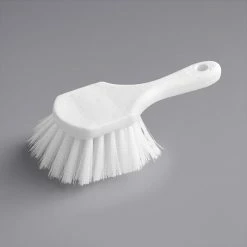 Lavex Janitorial 8" White Nylon Floating Utility / Pot Scrub Brush