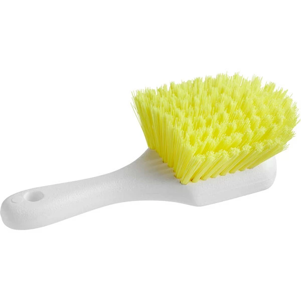 Lavex Janitorial 8" Yellow Polyester Floating Utility / Pot Scrub Brush 1 Lavex Janitorial 8" Yellow Polyester Floating Utility / Pot Scrub Brush