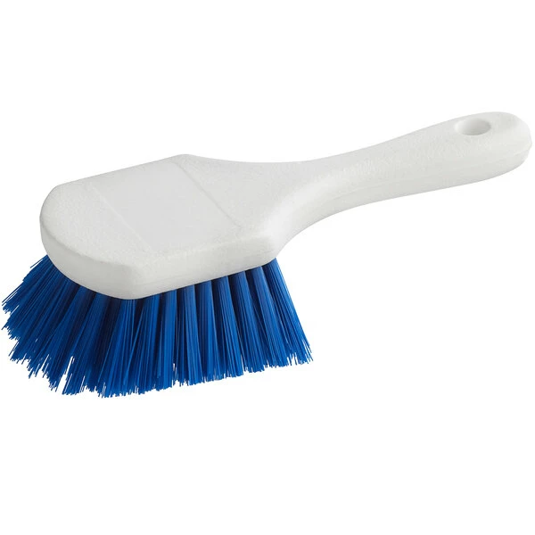 Lavex Janitorial 8" Blue Polyester Floating Utility / Pot Scrub Brush 2 Lavex Janitorial 8" Blue Polyester Floating Utility / Pot Scrub Brush - Image 2