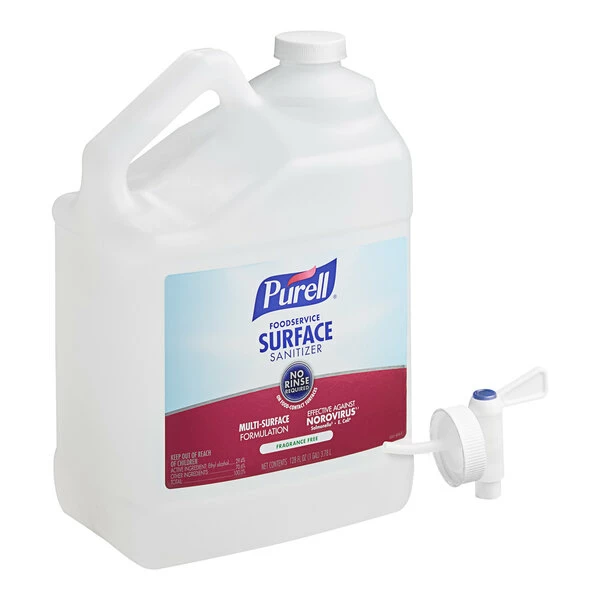 PURELL® Purell 4341-04 1 Gallon / 128 Oz. Fragrance-Free Foodservice Surface Sanitizer - 4/Case 1 PURELL® Purell 4341-04 1 Gallon / 128 Oz. Fragrance-Free Foodservice Surface Sanitizer - 4/Case
