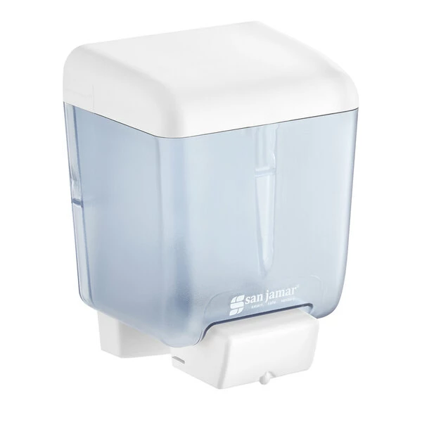 San Jamar SN30TBL Classic 30 Oz. Blue Liquid Soap / Hand Sanitizer Dispenser 1 San Jamar SN30TBL Classic 30 Oz. Blue Liquid Soap / Hand Sanitizer Dispenser